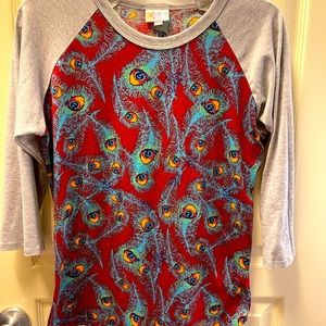 LulaRoe Peacock Top 3/4 sleeve